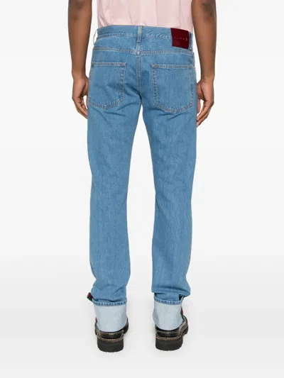 Gucci Men Tapered Leg Jeans In Blue