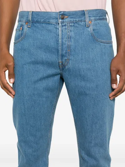 Gucci Men Tapered Leg Jeans In Blue