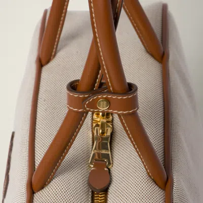 Miu Miu Large Beau Canvas Shoulder Bag In Neutral
