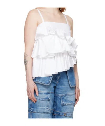 Msgm Asymmetric Ruffled Top