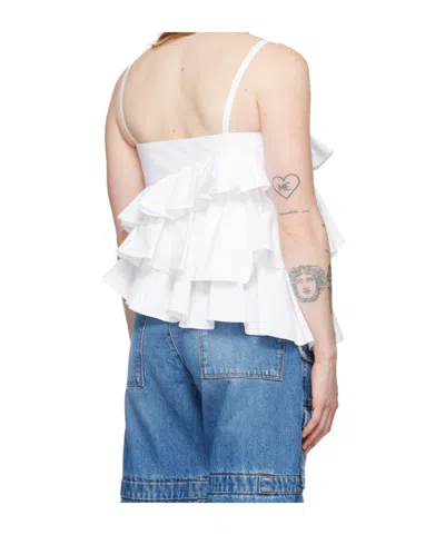 Msgm Asymmetric Ruffled Top