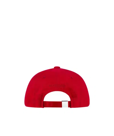 We11 Done Washed Printed Cap In Red