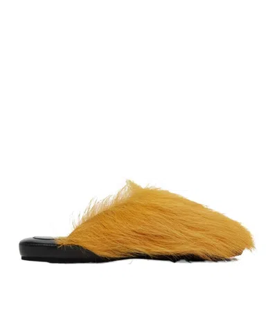Marni Yellow Fussbett Sabot Slippers In 00v24 India Yellow