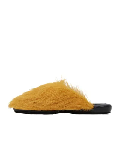 Marni Yellow Fussbett Sabot Slippers In 00v24 India Yellow