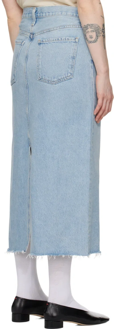 Agolde Hilla Mid-rise Back-slit Maxi Skirt In Practice