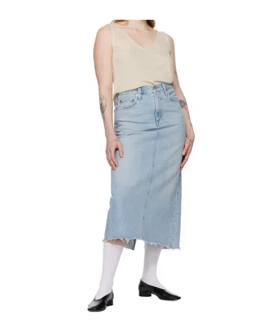 Agolde Hilla Mid-rise Back-slit Maxi Skirt In Practice