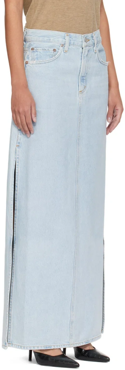 Agolde Hilla Mid-rise Back-slit Maxi Skirt In Practice