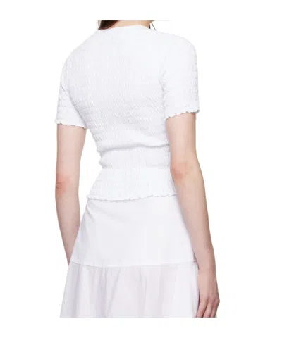 Msgm Logo Crew Neck Cropped T-shirt In White