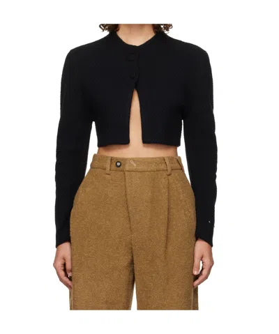 Ader Error Black Cropped Cardigan