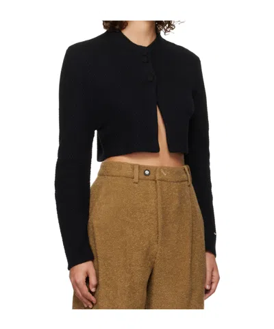 Ader Error Black Cropped Cardigan