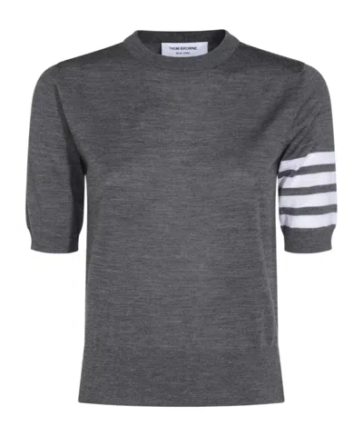 Thom Browne 4bar Wool Top In Gray