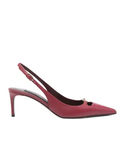 Dolce & Gabbana Scarpe Con Tacco Lollo In Pelle Porpora  Donna In Burgundy