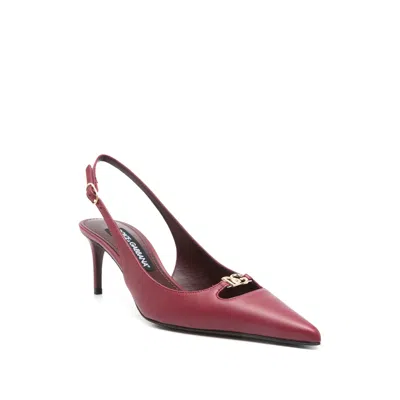 Dolce & Gabbana Scarpe Con Tacco Lollo In Pelle Porpora  Donna In Burgundy