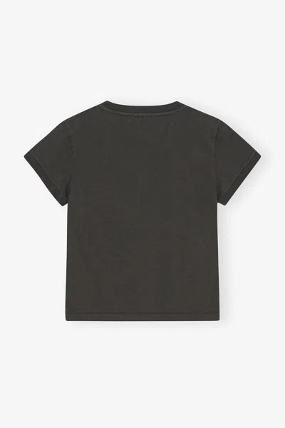 Ganni T-shirt In Cotone Ardesia   Donna In Blue