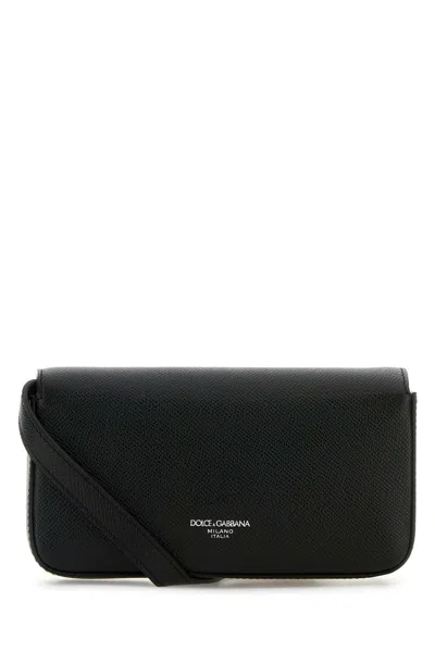 Dolce & Gabbana Men Black Leather Clutch