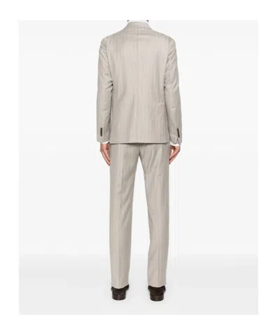 Tagliatore Long Sleeve Blazer And Belt Loop Pants Set