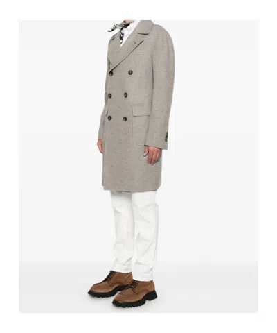 Tagliatore Double-breasted Herringbone-pattern Coat