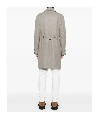 Tagliatore Double-breasted Herringbone-pattern Coat