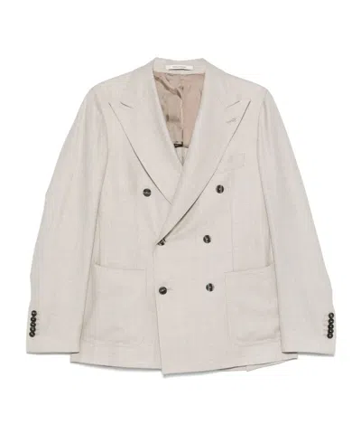 Tagliatore Long-sleeved Suit Jacket In Neutral