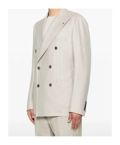 Tagliatore Long-sleeved Suit Jacket In Neutral