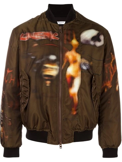 Givenchy Graphic Print Bomber Jacket In Green