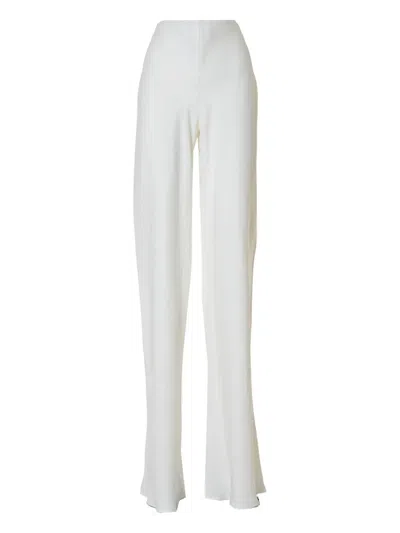 Alberta Ferretti High-waisted Wide-leg Trousers With Flared Hem In White