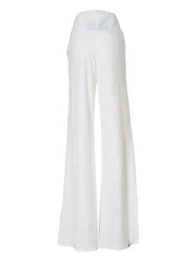 Alberta Ferretti High-waisted Wide-leg Trousers With Flared Hem In White