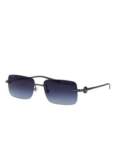 Gucci Horsebit Rectangular Sunglasses