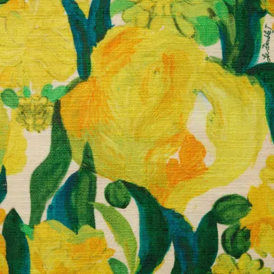 La Doublej Swing Lemon-print Shift Mini Dress In Yellow