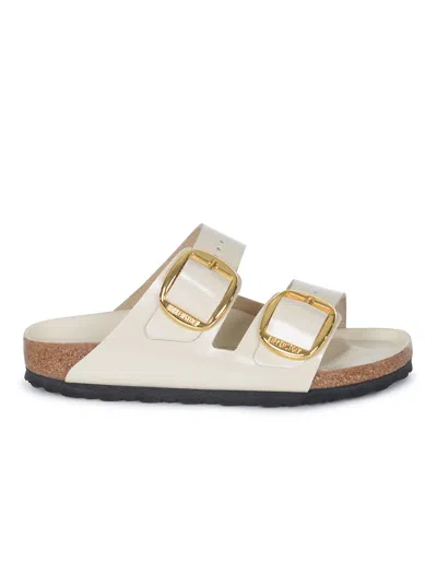 Birkenstock Arizona Big Buckle Leather Slides With Buckle In Neutral