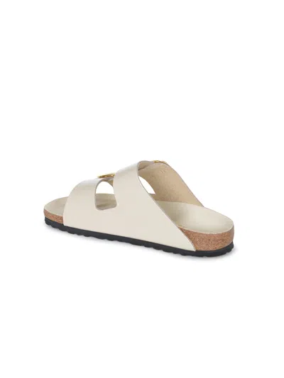 Birkenstock Arizona Big Buckle Leather Slides With Buckle In Neutral