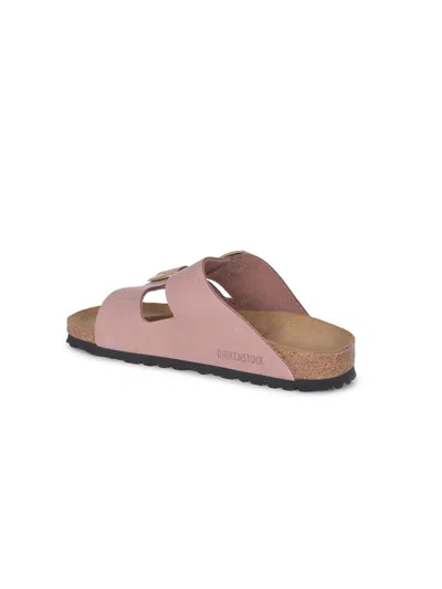 Birkenstock Contoured Pink Leather Sandals With Elegant Buckles