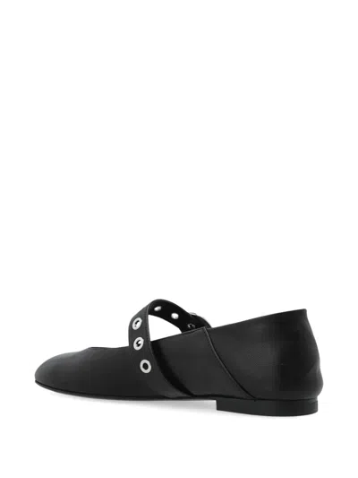 Stuart Weitzman Supermoto Leather Mary Jane Ballerina Flats