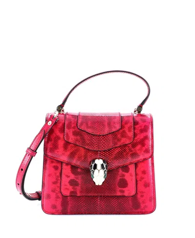 Pre-owned Pre-owned Bvlgari  Bvlgari Serpenti Forever Top Handle Bag Karung In Pink