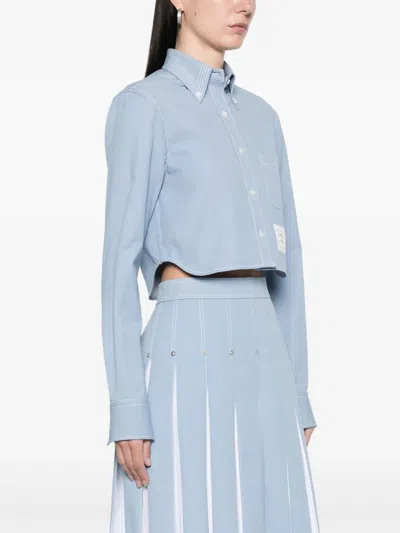 Thom Browne Denim Shirt Shirt And Blouse Light Blue