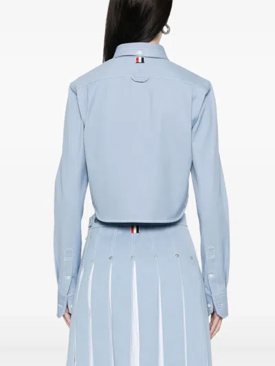 Thom Browne Denim Shirt Shirt And Blouse Light Blue
