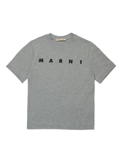 Marni Kids Gray Crew-neck Short-sleeve T-shirt