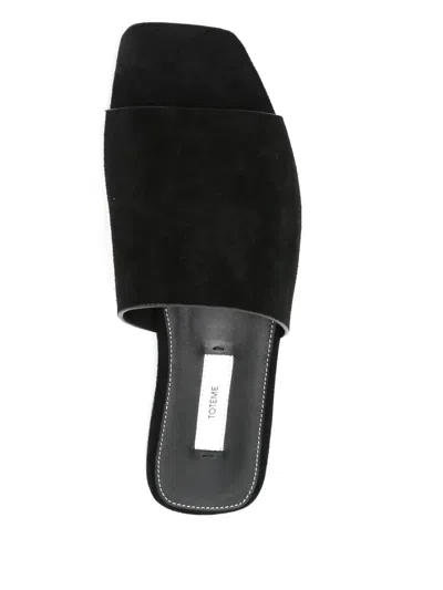 Totême Toteme Women Satin Bandeau Slides In Black