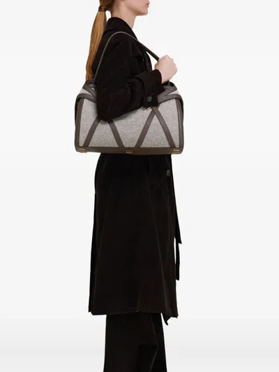 Ferragamo Large Hug Soft Shoulder Bag With Leather Trims