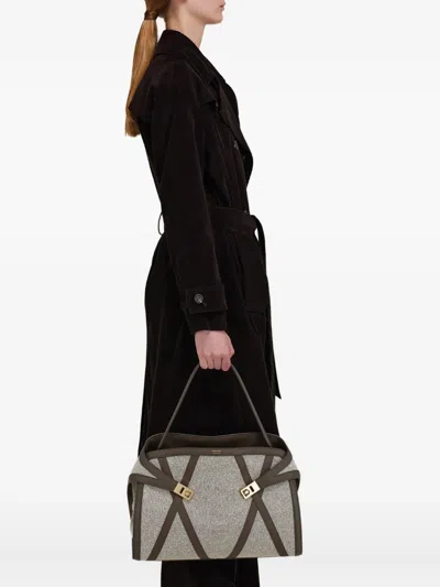 Ferragamo Large Hug Soft Shoulder Bag With Leather Trims