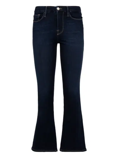 露踝喇叭牛仔裤