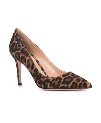 Gianvito Rossi Leopard Print Suede Pumps