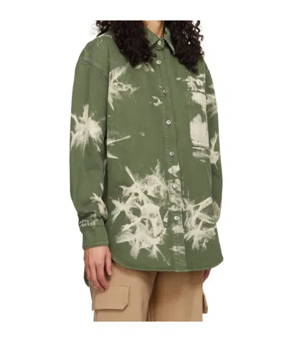 Msgm Bleached-effect Denim Overshirt