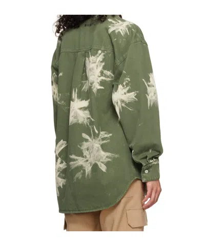 Msgm Bleached-effect Denim Overshirt