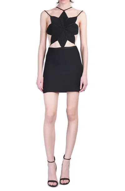 Givenchy Star Cut Out Dress In Knit In Black