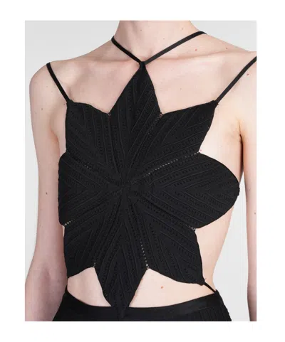 Givenchy Star Cut Out Dress In Knit In Black
