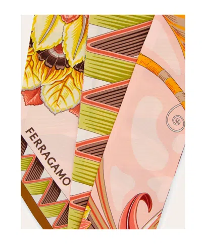 Ferragamo 'graphic Pattern Silk Scarf' In Multi