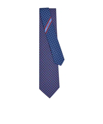 Ferragamo Gancini And Hearts Printed Silk Tie