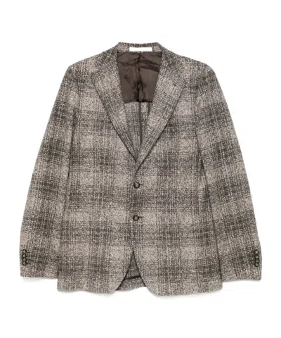 Tagliatore Montecarlo Jersey Ceck Fuso Moro 32 Lana 25 Seta 23 Pol 20 Acr Jackets Brown