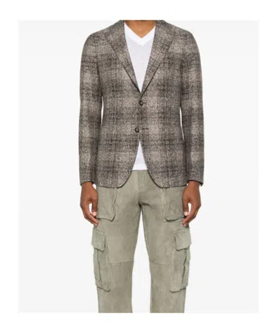 Tagliatore Montecarlo Jersey Ceck Fuso Moro 32 Lana 25 Seta 23 Pol 20 Acr Jackets Brown